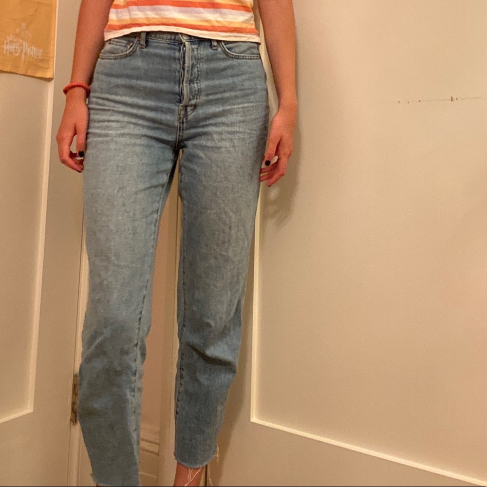 Urban Outfitters light wash cropped straight jeans